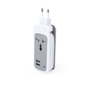 Galeata Adattatore da viaggio universale con dual USB Tecnologia Cavi e caricabatterie USB Plastica Grigio  15